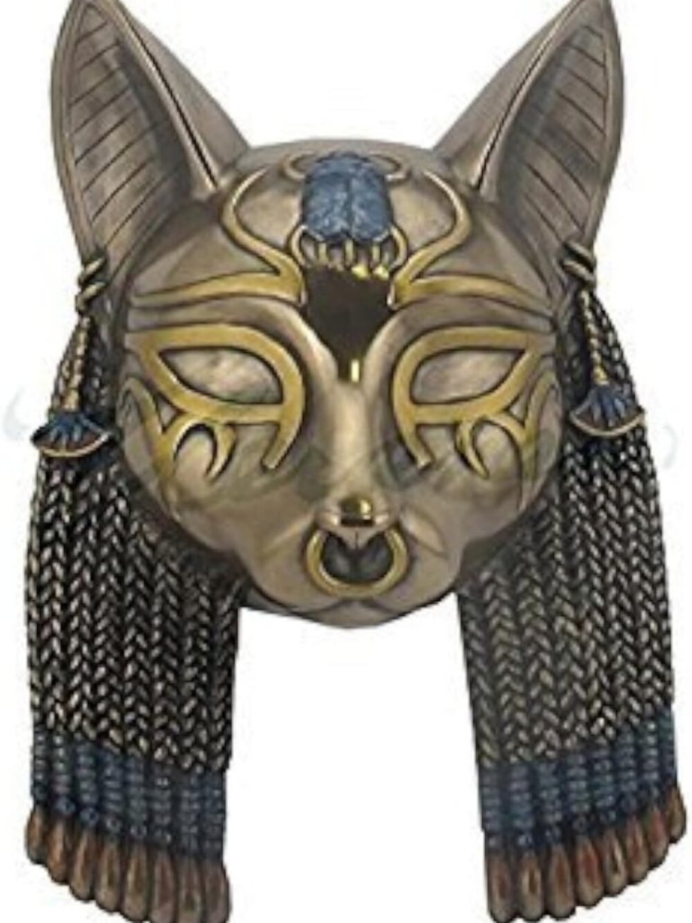 Egyptian Wall Plaque Sculpture - Bastet Mask Home Decor Art Piece